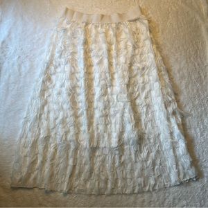 ❣️5 FOR $15!❣️ SHEIN | Womens White feathery long skirt